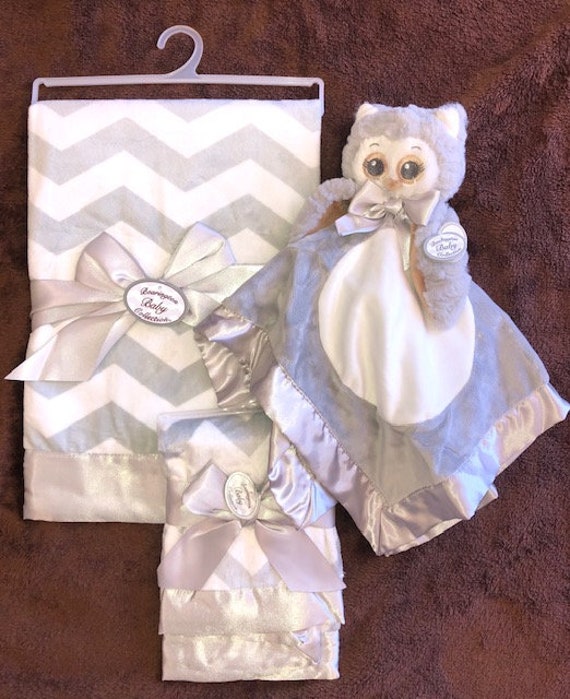 Personalized Snuggle Buddy Grey Owl Set