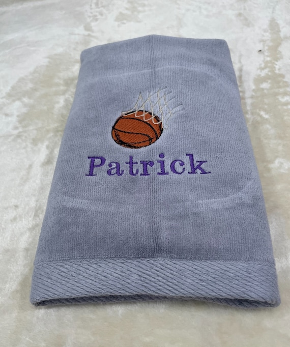 Sports Towel Personalized, Embroidered Basketball, FREE SHIPPING