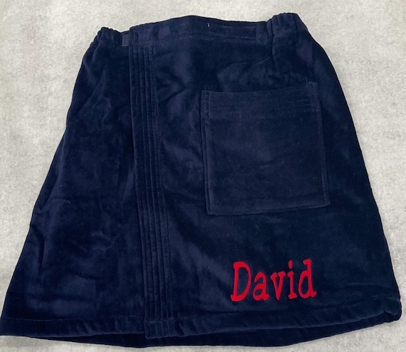 Customized, Embroidered, Man's Towel Wrap Personalized, Spa Wrap,