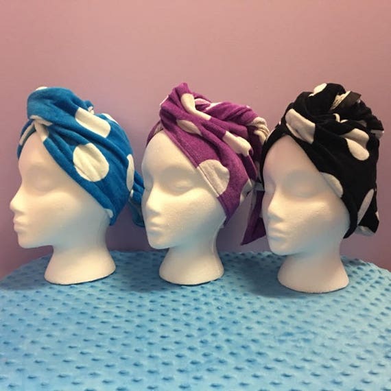 Personalized Hair Turban With Polka Dots Made Just For You With Your Monogram