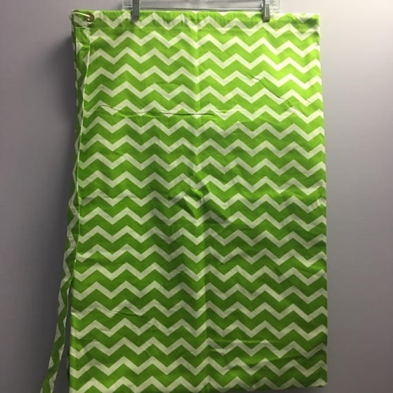 Personalized Lime Green Chevron Print Laundry Bag, back to school, college, summer camp, graduation,  FREE SHIPPING