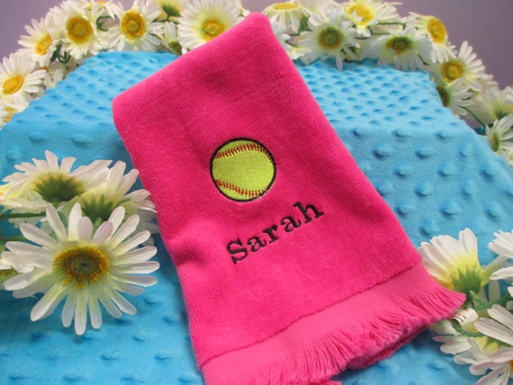 Fingertip Towel Personalized Softball