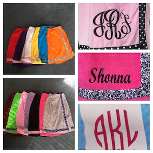 Spa Wrap, bath wrap, shower wrap, personalized, custom, bath towel, monogrammed, graduation, birthday, pool wrap, beach wrap, 12 colors image 1