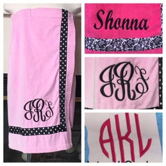 Pink Spa Wrap, bath wrap, shower wrap, personalized, custom, bath towel