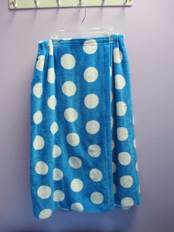 Spa Wrap Personalized Embroidered Womens Turquoise Polka Dot Towel Wrap