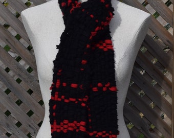 touch of red - Cashmere Woven Scarf - by Felt Sassy