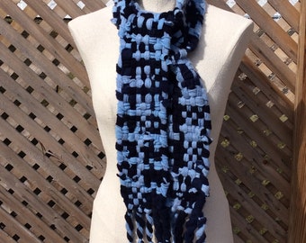 blue - Cashmere Woven Scarf - by Felt Sassy