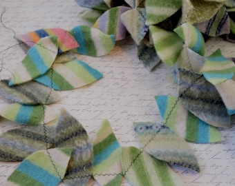 leaves - Garland Bunting - Recycled Wool Sweaters - by FeltSassy
