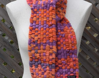 orange & grape fizz - Cashmere Woven Scarf - by Felt Sassy