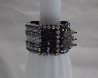 calm & chaos - Embroidered Cuff with Antique Buckle