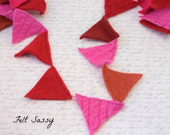 Garland Bunting - Triangles - Recycled Wool Sweaters - by FeltSassy