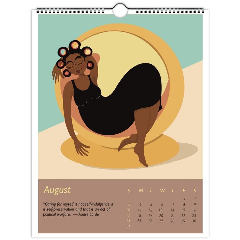 US Free Shipping 2025 Black Art Calendar Inspiring Quotes & Unique Gift