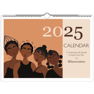 UK & EU Kostenloser Versand - 2025 Black Art Kalender | Inspirierendes Geschenk für sie