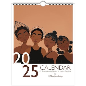 USA Versandkostenfrei | 2025 Black Art Kalender - Inspirierende Zitate & einzigartiges Geschenk für Sie