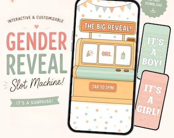 Machine à sous Gender Reveal - Jeu de révélation interactif personnalisé