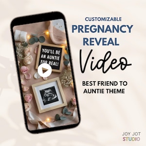 Pregnancy Announcement Video – Editable Canva Template, Auntie Reveal, Instant Digital Download