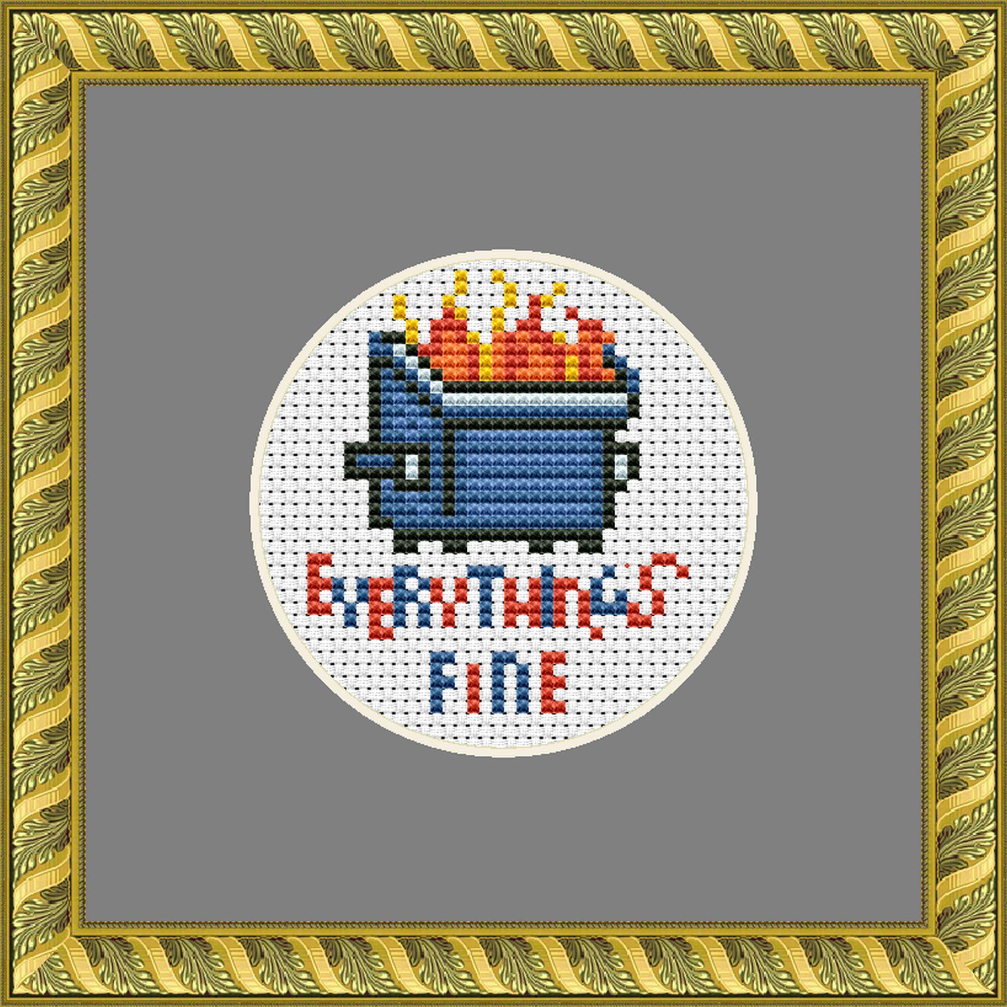 Eyerythings Fire Pattern Mini Cross Stitch Patterns Fire Mountains ...