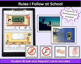 School Rules Visual Social Story: Autism & Special Education (Digital Download)