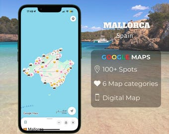 Mallorca Travel Map | 100+ Best Spots | Digital Download Guide | Cafés Beaches Food Activities | Instant PDF