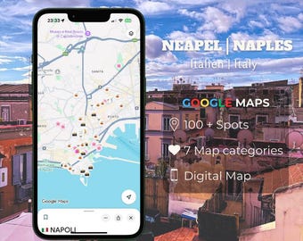 Naples Travel Map | 100+ Spots Naples & Region | Digital Guide | Food Cafés Beaches Shopping | PDF Download