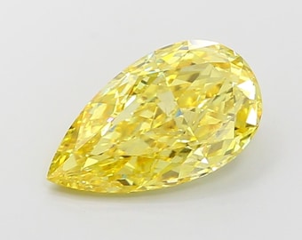 3.22 CT Peat Cut Fancy Yellow Lab Grown Diamond For Engagement Ring