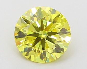 1 CT Fancy Vivid Yellow Lab Grown Diamond | IGI Certified Round Cut