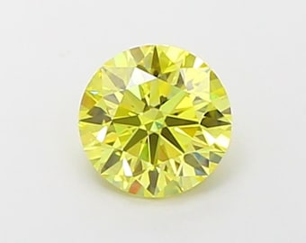 1 CT Fancy Vivid Yellow Round Lab Grown Diamond | IGI Certified
