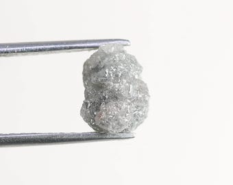 3,41 Ct grauer Rohdiamant | Natürlicher ungeschliffener Diamantkristall