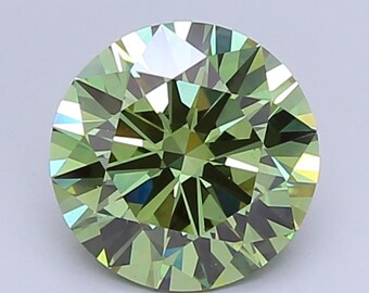 3.50 CT Round Cut Fancy Yellow Lab Grown Diamond | IGI Certified For Engagement Ring