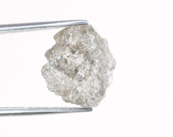 Diamante gris sin tallar de 3,84 ct: piedra natural en bruto para joyería DIY