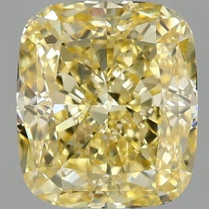 3 CT Cushion Cut Fancy Yellow Lab Grown Diamond For Engagement Ring
