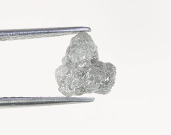 Diamante gris en bruto de 3,09 ct, piedra preciosa natural sin tallar