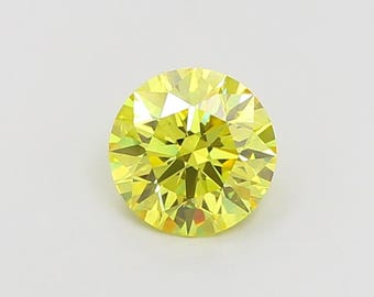 1 CT Fancy Vivid Yellow Round Lab Grown Diamond | IGI Certified