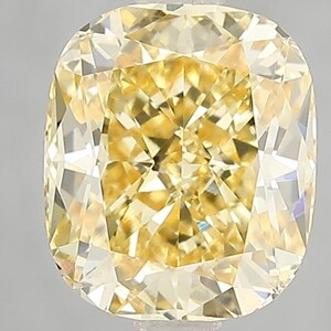 3 CT Cushion Cut Fancy Yellow Lab Grown Diamond For Engagement Ring