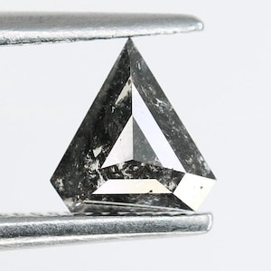 0.33 Ct Trillion Cut Natural Salt and Pepper Diamond For Loose Gray Celestial Rustic Diamond