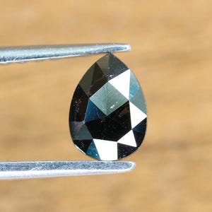 0.56 CT Pear Shape Brilliant Cut Natural Loose Diamond | Heated Black Color | Fancy Black Pear Cut Gem for Custom Jewelry Designs