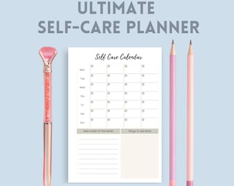 Self Care Checklist Bundle Printable – Daily Editable Self-Care Planner, Mindfulness & Mental Health Journal, Wellness Tracker