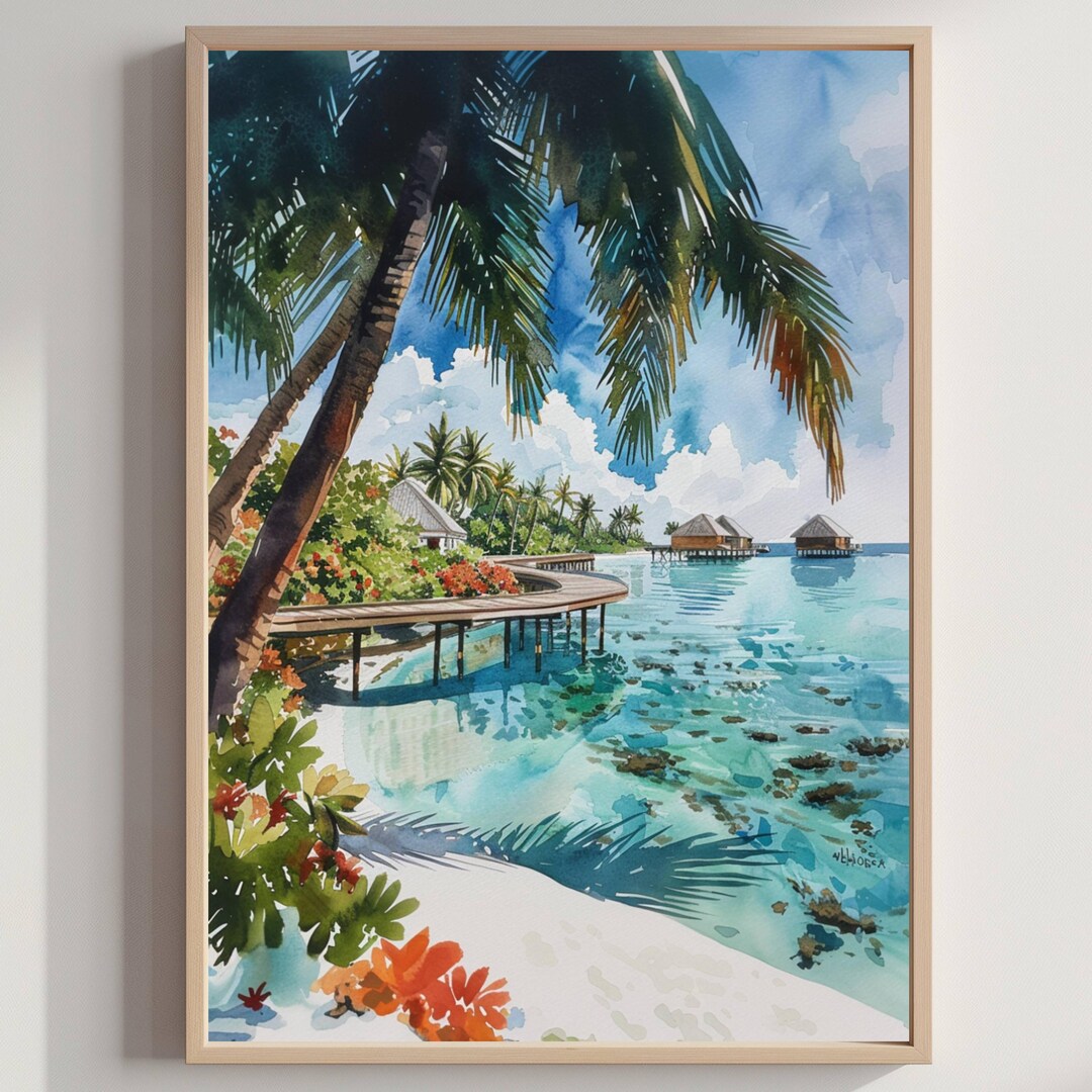 Baros Maldives Asia Watercolor: Asian Travel Art Poster - Etsy Australia
