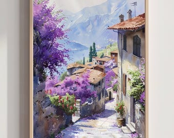 Aquarelprint Italië Europa: Italiaanse kunst, reisposter