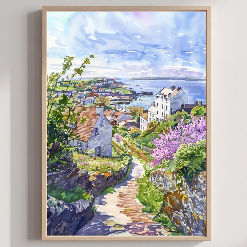 Isle of Jersey Channel Islands Watercolor Print: Europe Travel Art Poster.
Immerse yourself in the beauty of Isle of Jersey in the Channel Islands with our meticulously crafted wall art poster print. This watercolor illustration captures the essence of this iconic British destination, allowing you to relive cherished vacation travel memories. Perfect for home or office décor, or as a gift to an art lover. This beautiful high-resolution print is available as a framed and unframed print.