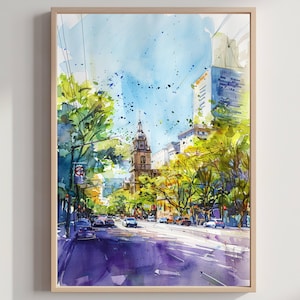San Jose Costa Rica Watercolor: Travel Poster