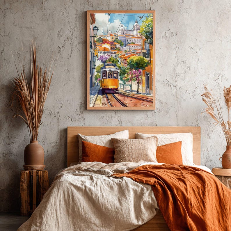 Lisbon Portugal Watercolor Travel Poster Print Lisbon Wall Hanging Home & Office Décor European Art Lovers Gift Portugal Vacation Portuguese. Immerse yourself in the beauty of Lisbon, Portugal, Europe, with our meticulously crafted borderless wall art poster print. This watercolor illustration captures the essence of this iconic Portuguese destination, allowing you to relive cherished vacation travel memories every day. Perfect for home or office décor, or as a gift to an art lover.