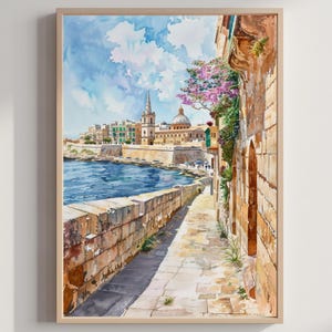 Island of Malta Europe Watercolor: Travel Poster