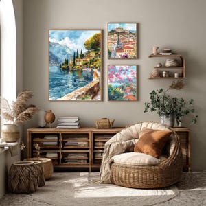 Lake Como Italy Watercolor Travel Print Italy Wall Hanging Décor European Italian Home & Office Poster  Art Lovers Gift Lake Como Italy Art. Immerse yourself in the beauty of Lake Como, Italy, Europe, with our meticulously crafted borderless wall art poster print. This watercolor illustration captures the essence of this iconic Italian  destination country, allowing you to relive cherished vacation travel memories every day. Perfect for home or office décor, or as a gift to an art lover.