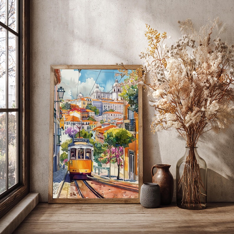 Lisbon Portugal Watercolor Travel Poster Print Lisbon Wall Hanging Home & Office Décor European Art Lovers Gift Portugal Vacation Portuguese. Immerse yourself in the beauty of Lisbon, Portugal, Europe, with our meticulously crafted borderless wall art poster print. This watercolor illustration captures the essence of this iconic Portuguese destination, allowing you to relive cherished vacation travel memories every day. Perfect for home or office décor, or as a gift to an art lover.