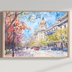 Buenos Aires Argentina South America Watercolor Travel Poster Print Argentina Wall Hanging Home & Office Décor Argentina Art Lovers Art Gift