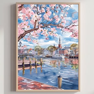 Annapolis Maryland USA Watercolor: American Travel Art Poster