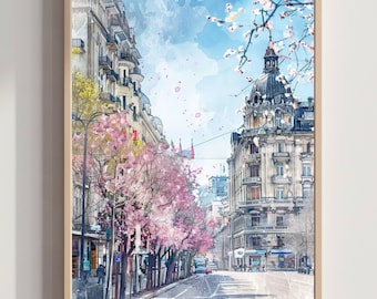 Belgrade Serbia Watercolor: Europe Travel Art Poster