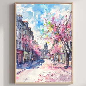 Aberdeen Aberdeenshire Scotland UK Watercolor: Travel Poster