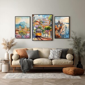 Lisbon Portugal Watercolor Travel Poster Print Lisbon Wall Hanging Home & Office Décor European Art Lovers Gift Portugal Vacation Portuguese. Immerse yourself in the beauty of Lisbon, Portugal, Europe, with our meticulously crafted borderless wall art poster print. This watercolor illustration captures the essence of this iconic Portuguese destination, allowing you to relive cherished vacation travel memories every day. Perfect for home or office décor, or as a gift to an art lover.